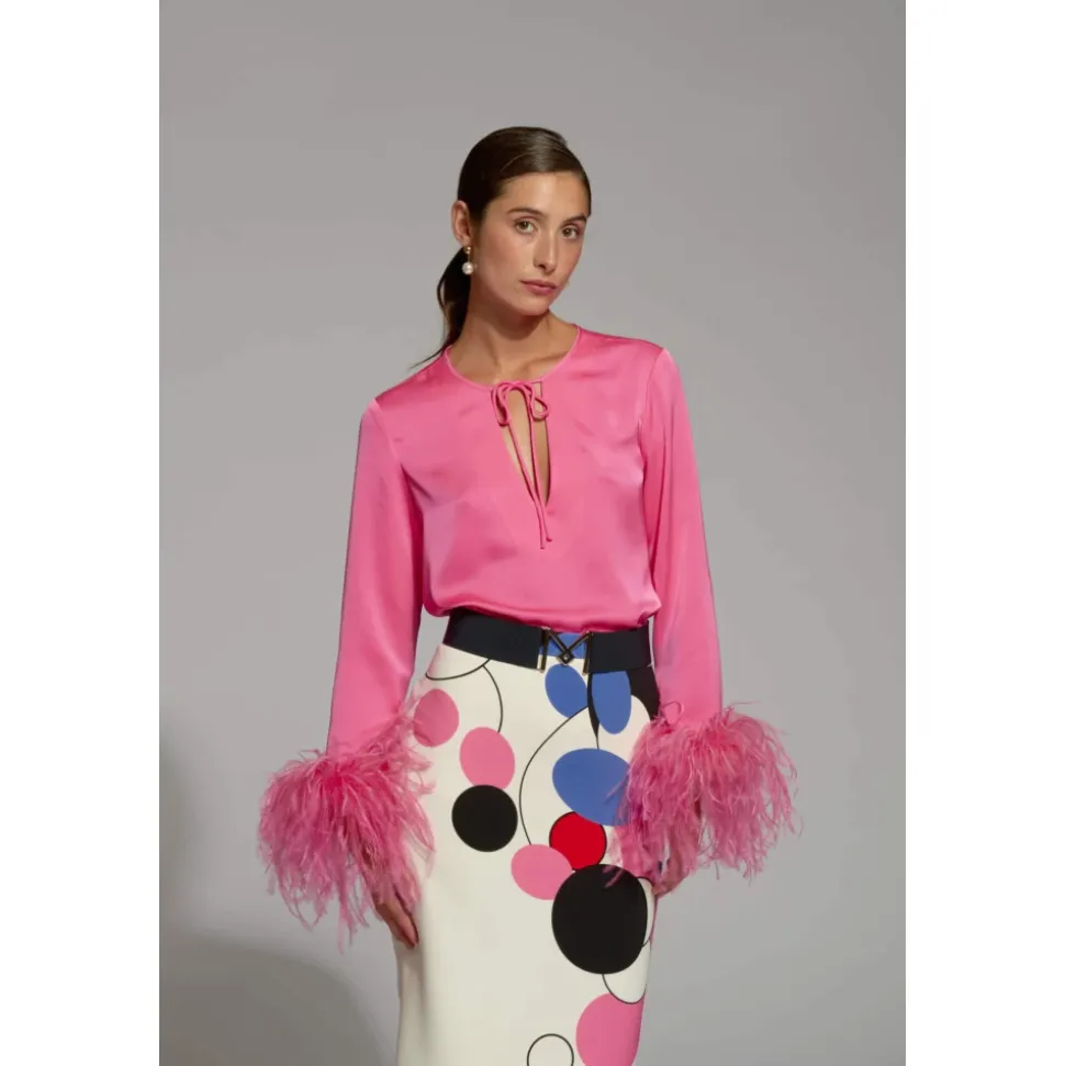 Falda Bulmes Rojo y Rosa - Talla 42