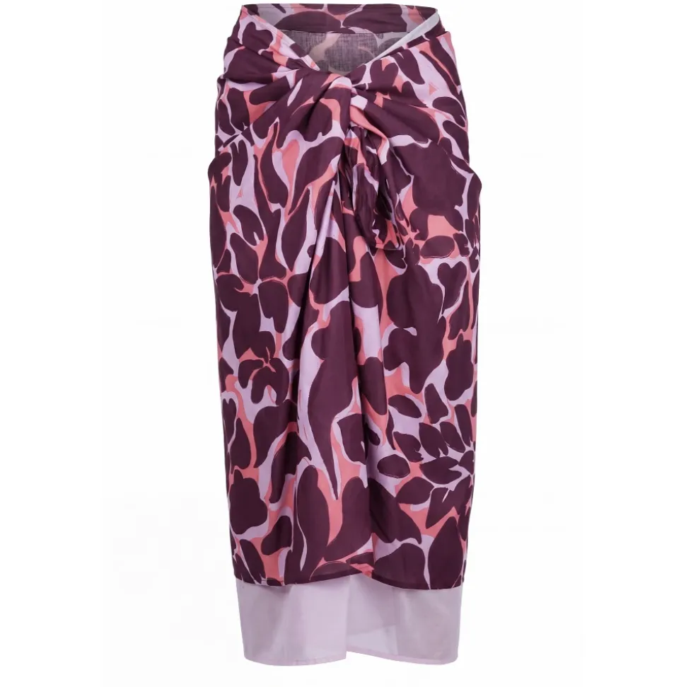Falda con Estampado Floral y Lazada en la Cintura