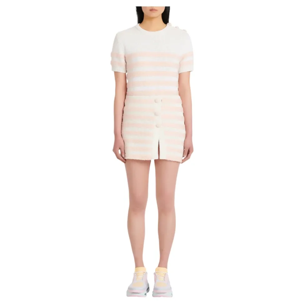 Falda Corta de Tweed a Rayas