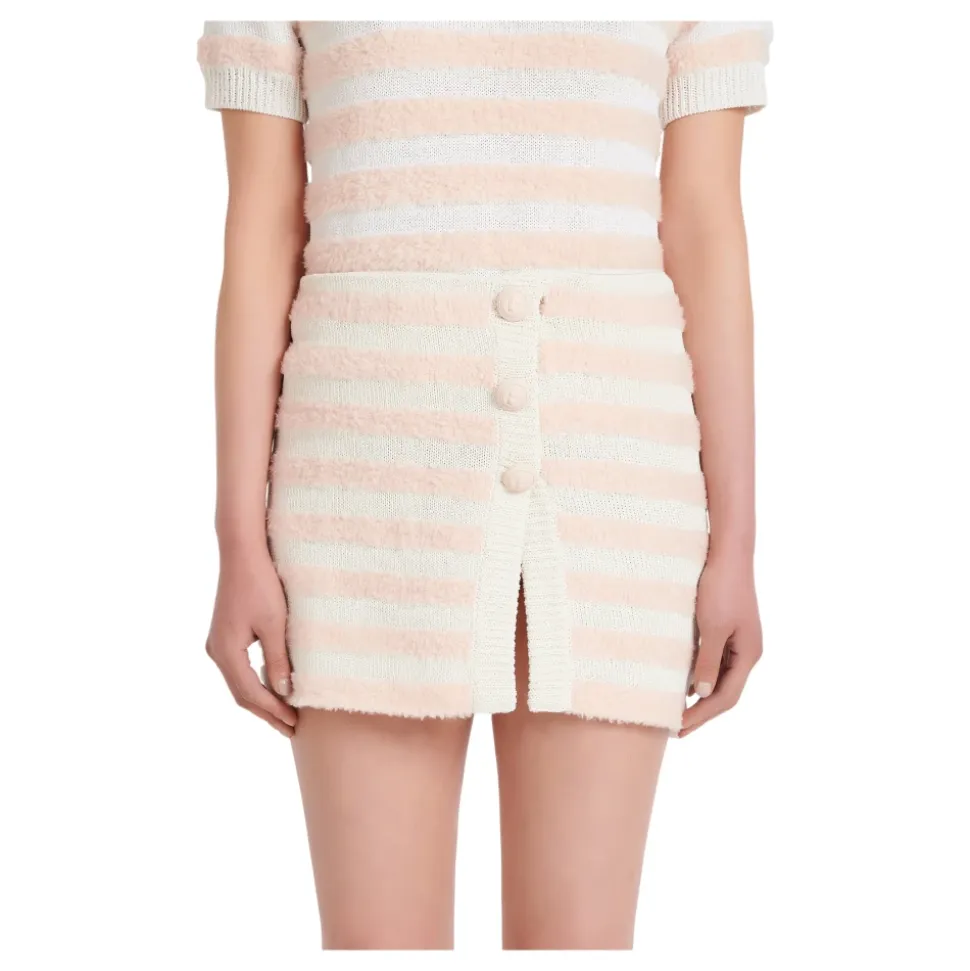 Falda Corta de Tweed a Rayas