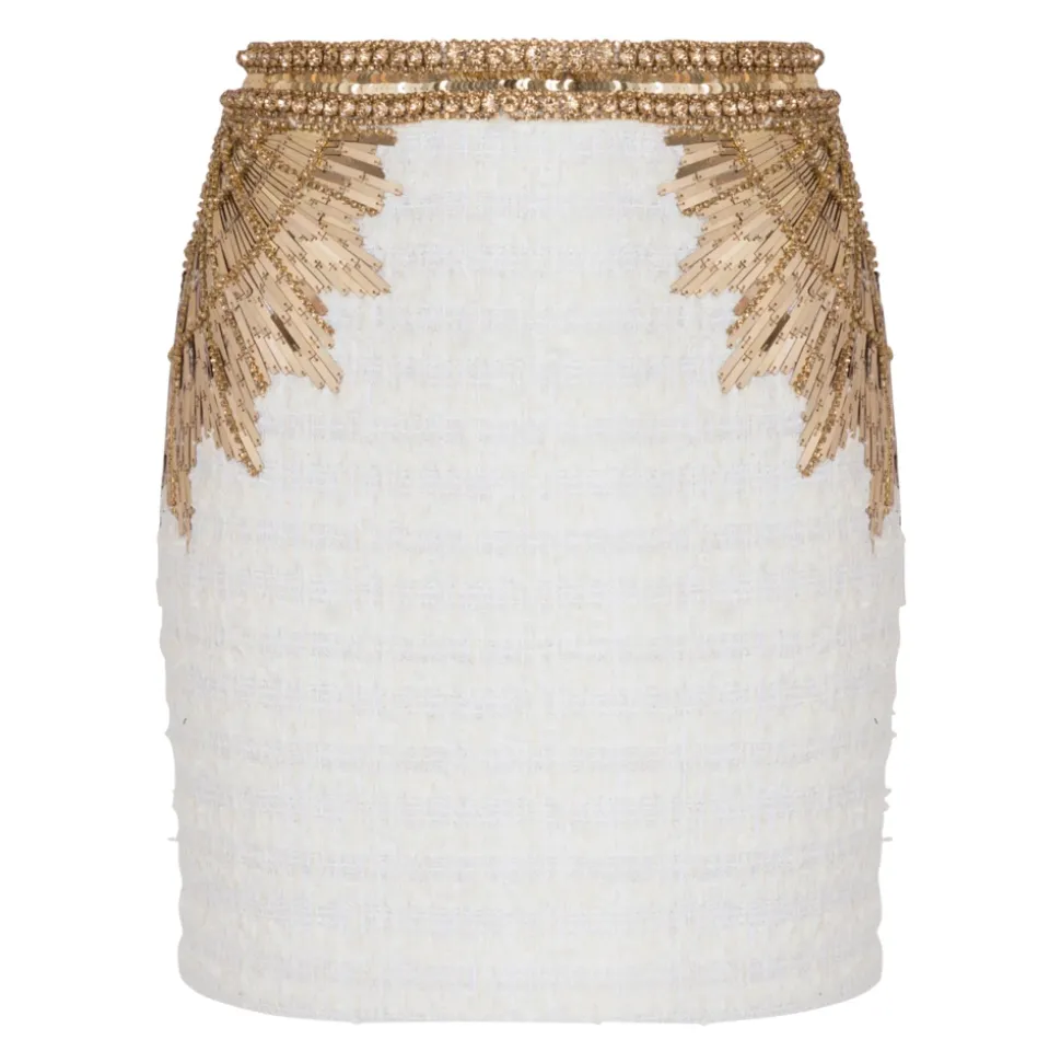 Falda de Tweed Bordada