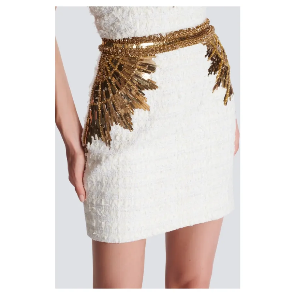 Falda de Tweed Bordada