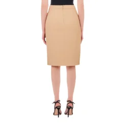 Falda Envoltura Beige Estilo Clásico