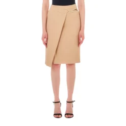 Falda Envoltura Beige Estilo Clásico
