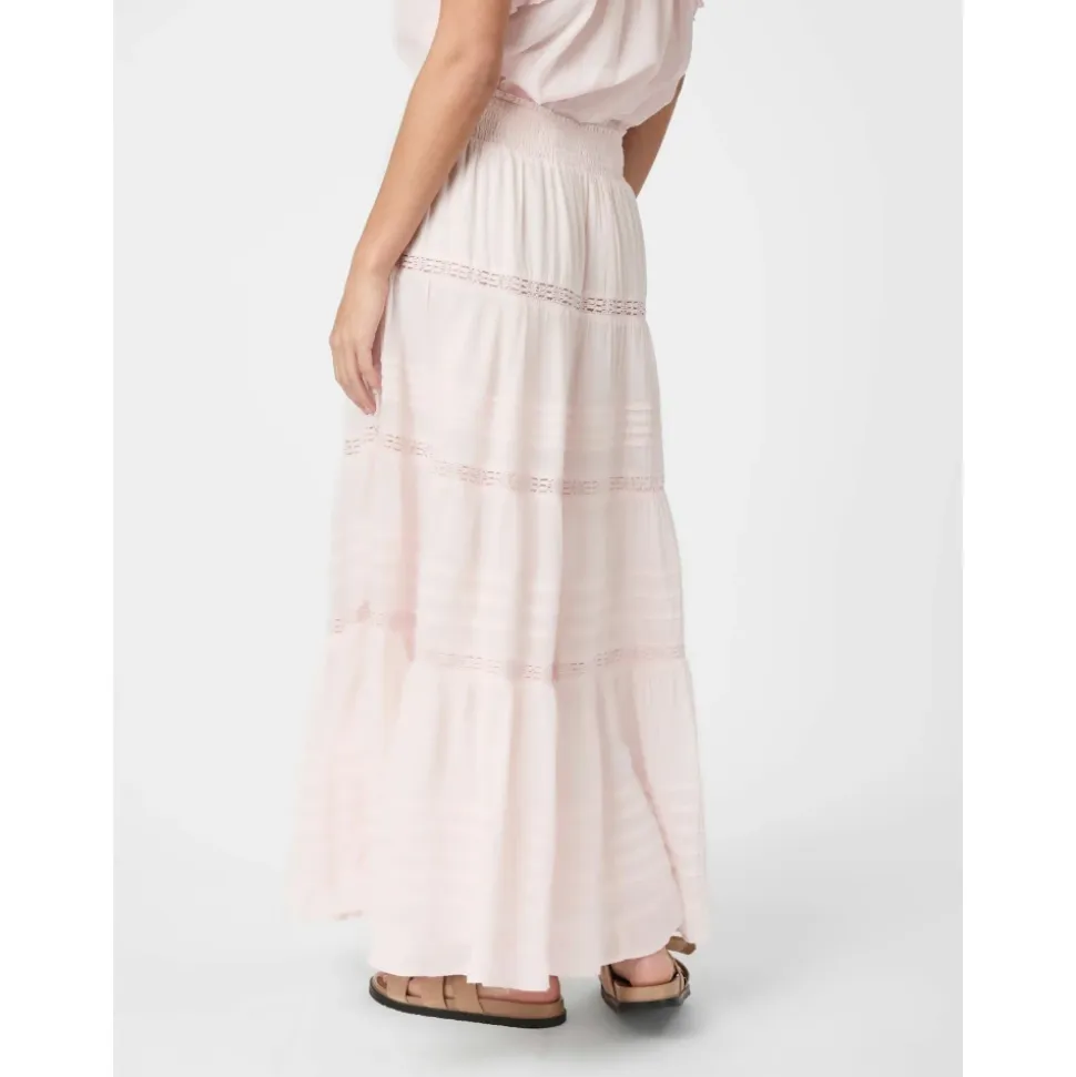 Falda Larga de Voile Rosa Claro