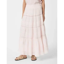 Falda Larga de Voile Rosa Claro