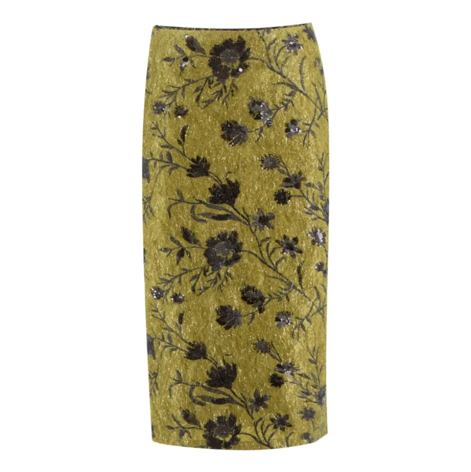 Falda Larga Floral con Lentejuelas