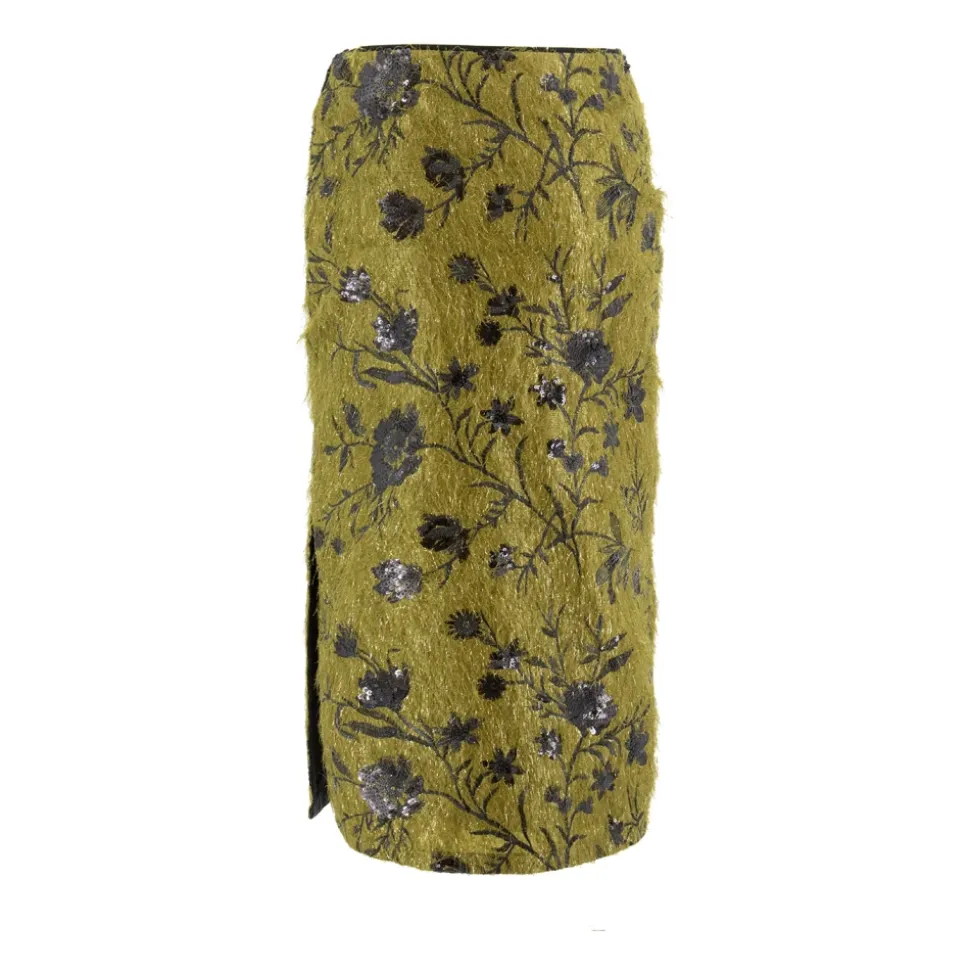 Falda Larga Floral con Lentejuelas