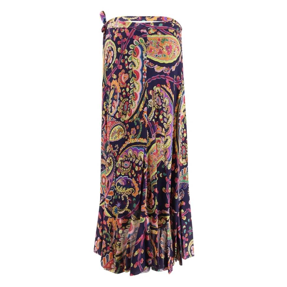 Falda Maxi Paisley con Volantes