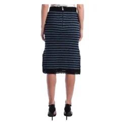 Falda Midi a Rayas de Ganchillo