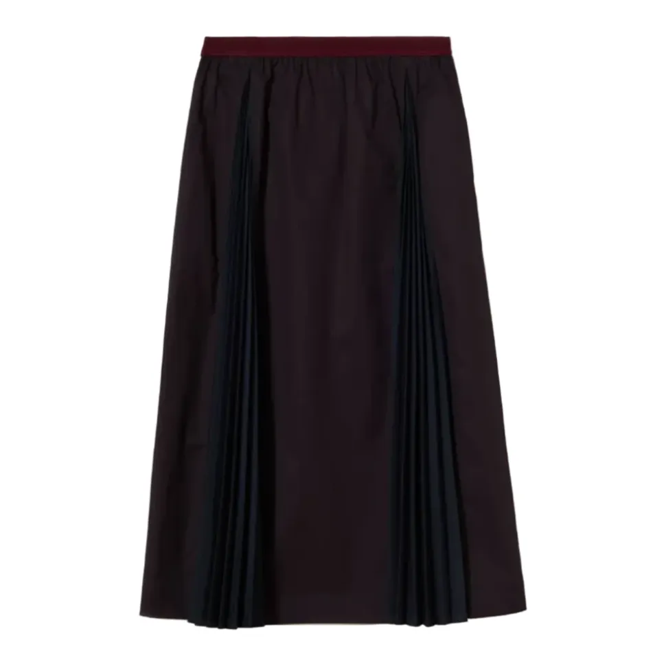 Falda midi plisada de corte evasé