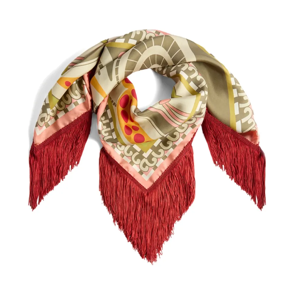 Foulard Reversible con Flecos 90