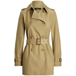 Gabardina Beige de Mezcla de Algodón de Doble Botonadura Ropa de Abrigo