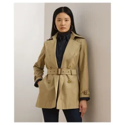 Gabardina Beige de Mezcla de Algodón de Doble Botonadura Ropa de Abrigo