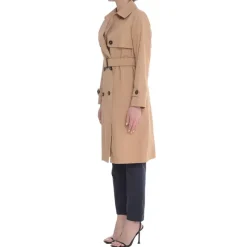 Gabardina Camel de Algodón Doble Botonadura