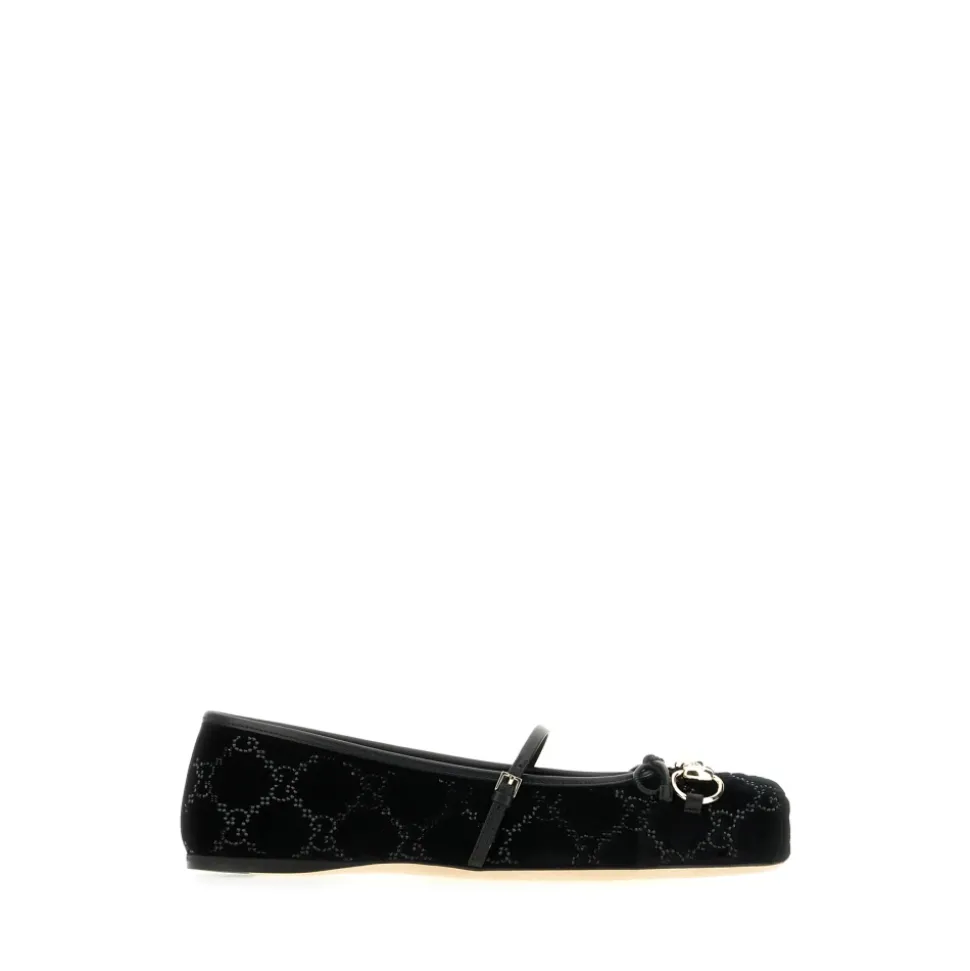GG Crystal Horsebit Ballet Flat