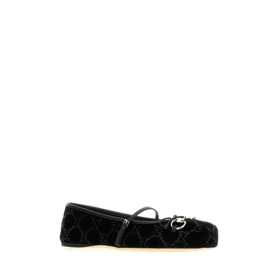 GG Crystal Horsebit Ballet Flat