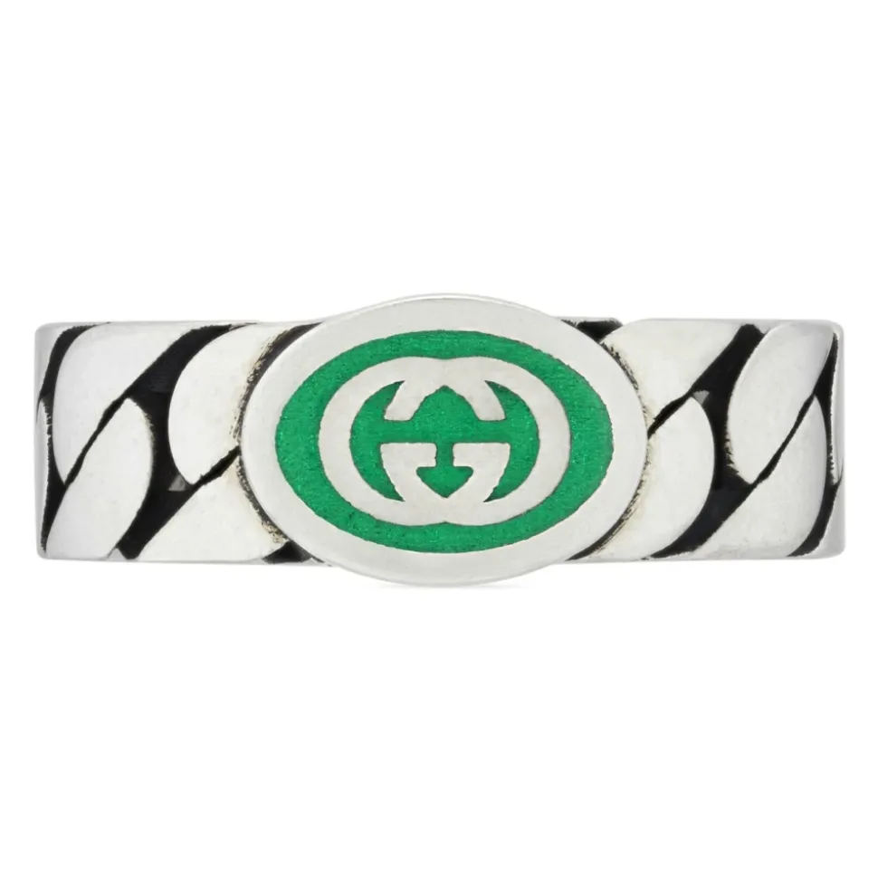 GUCCI INTERLOCKING G ANILLO PLATA -