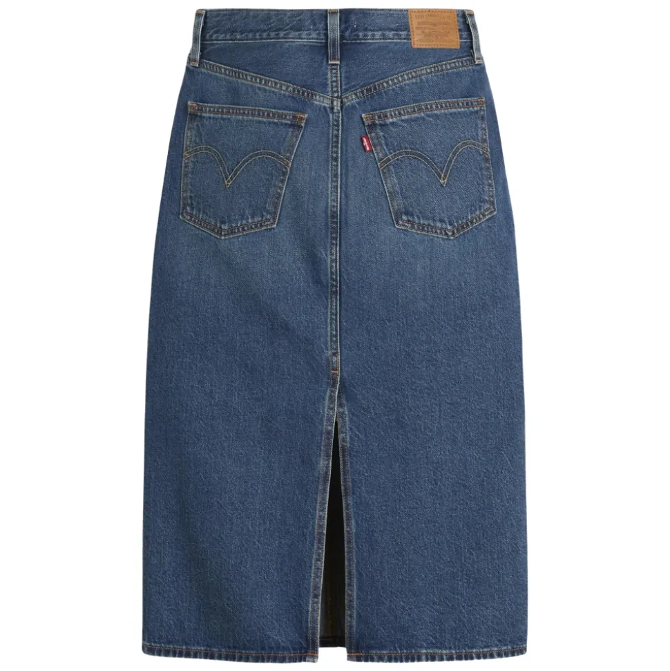 High Rise Back Slit Skirt