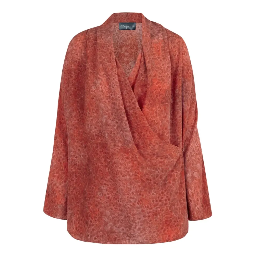 Ingrid, blusa en seda granada print-