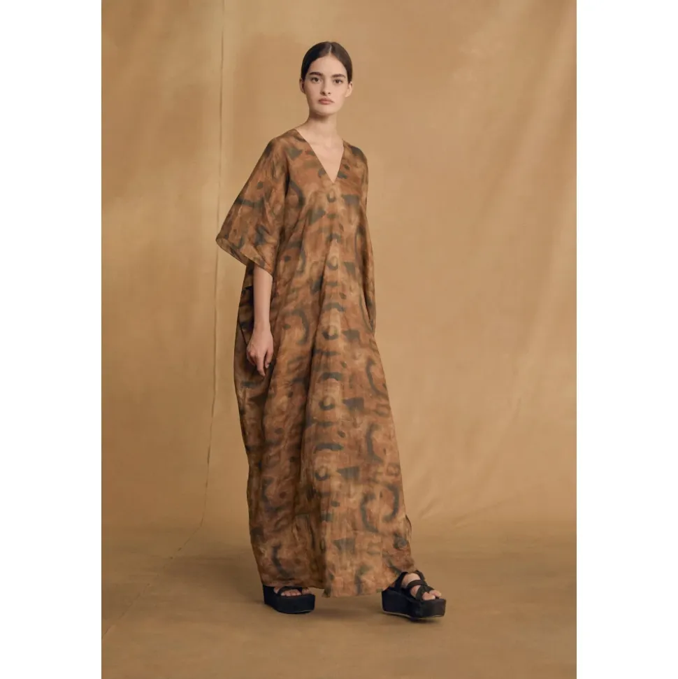Kaftan, vestido de ramio taiyo print