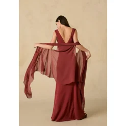 Kara, vestido de seda cereza-