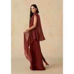 Kara, vestido de seda cereza-