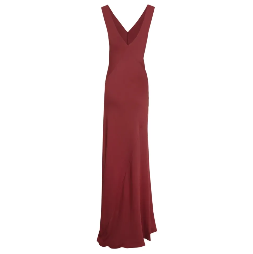 Kara, vestido de seda cereza-