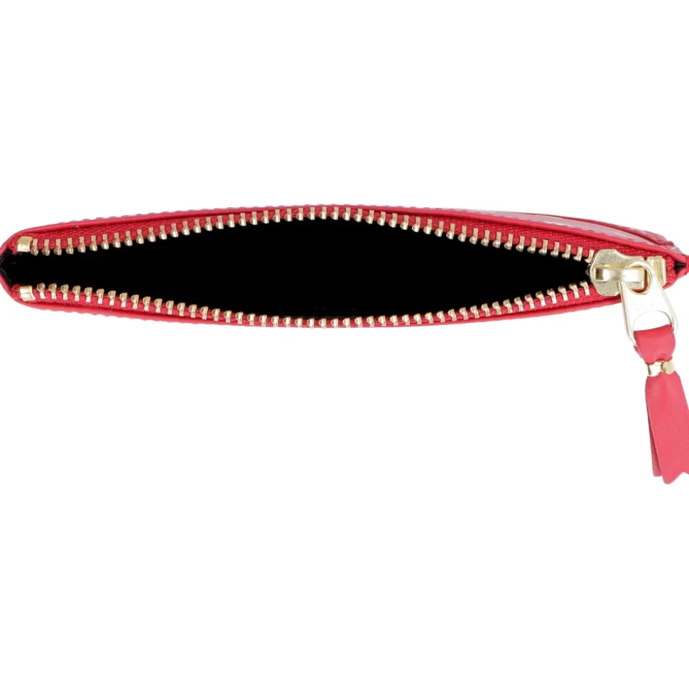 Logo Detail Flat Leather Pouch