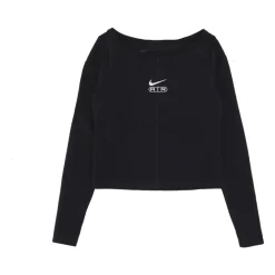 Manga Larga Air Logo Tee Negro/Blanco