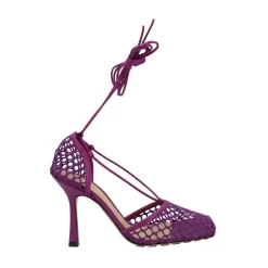 Mesh Lace-Up Stilettos
