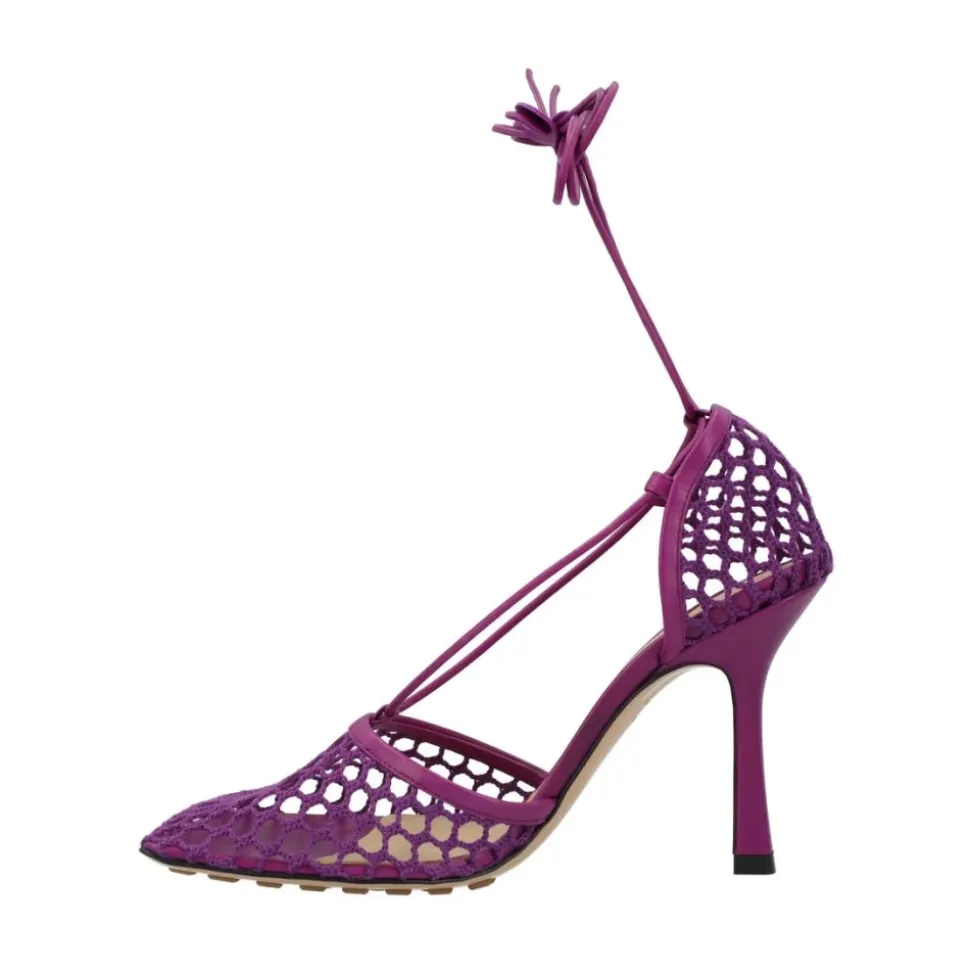 Mesh Lace-Up Stilettos