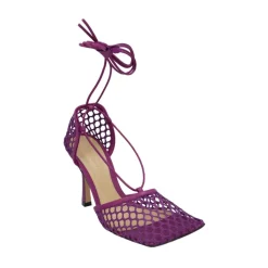 Mesh Lace-Up Stilettos