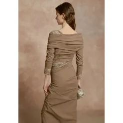 Mite, falda midi cacao-