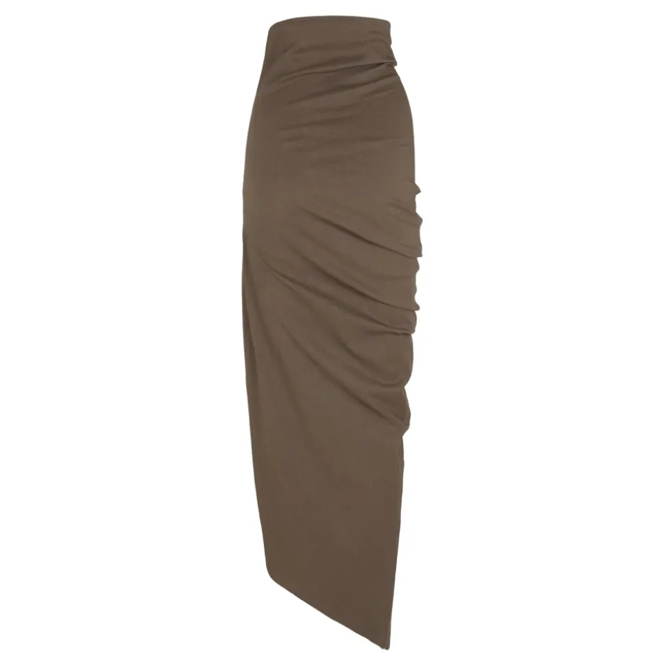 Mite, falda midi cacao-