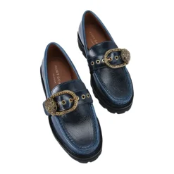 Mocasines de Cuero con Hebilla de Latón Antiguo