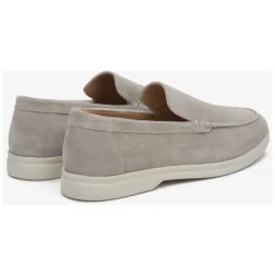 Mocasines de Velour Natural Gris Claro