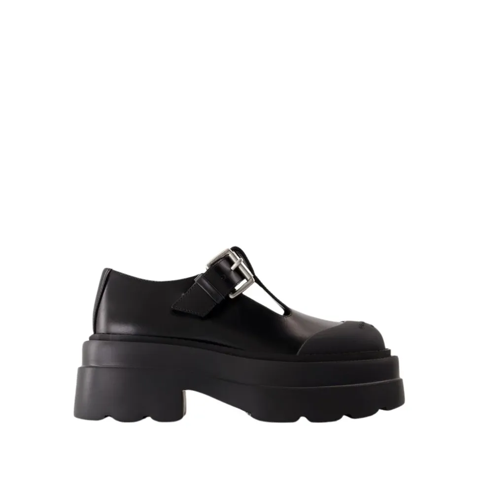Mocasines Mary Jane Plataforma Negros