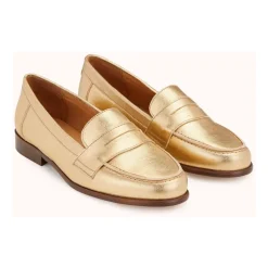 Mocasín de Cuero Dorado