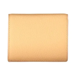 Monedero de Cuero Naranja con Cierre Automático
