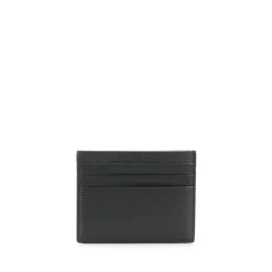 Monedero de cuero negro con cremallera