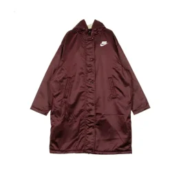 Noche Maroon Parka Chaqueta Larga Mujer