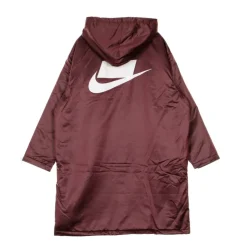 Noche Maroon Parka Chaqueta Larga Mujer