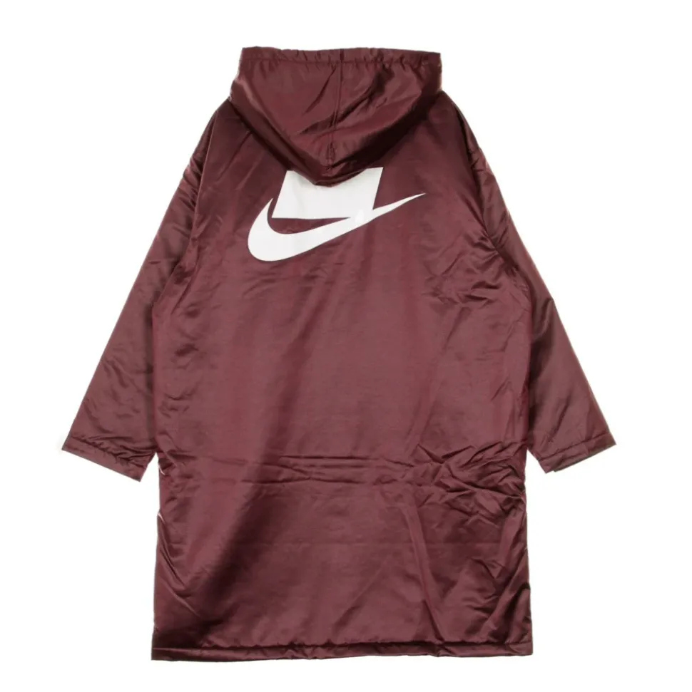 Noche Maroon Parka Chaqueta Larga Mujer