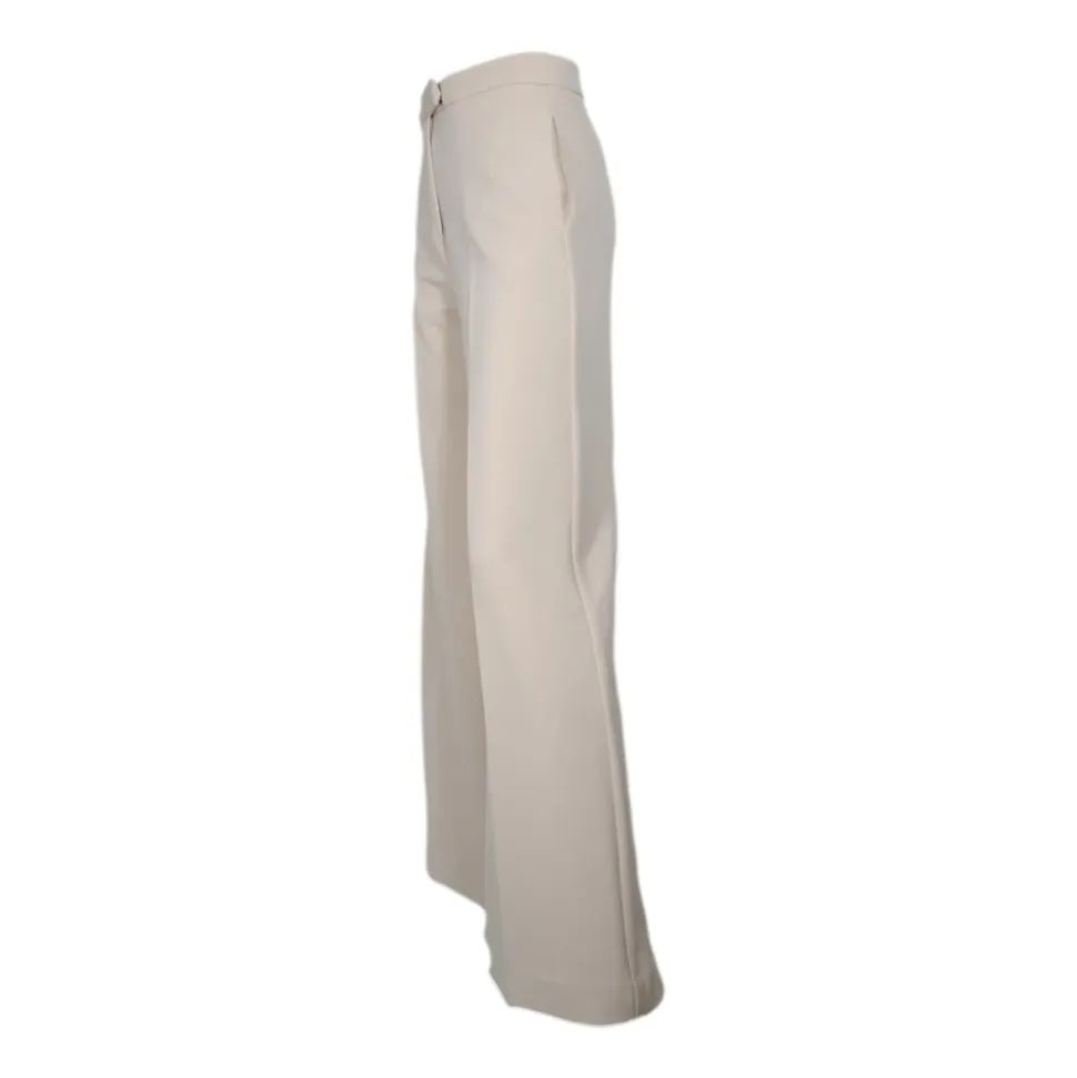 Pantalón Palazzo Crepe Stretch Marfil