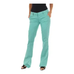 Pantalones acampanados con cierre de botón