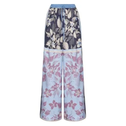 Pantalones Anchos con Motivo Decorativo