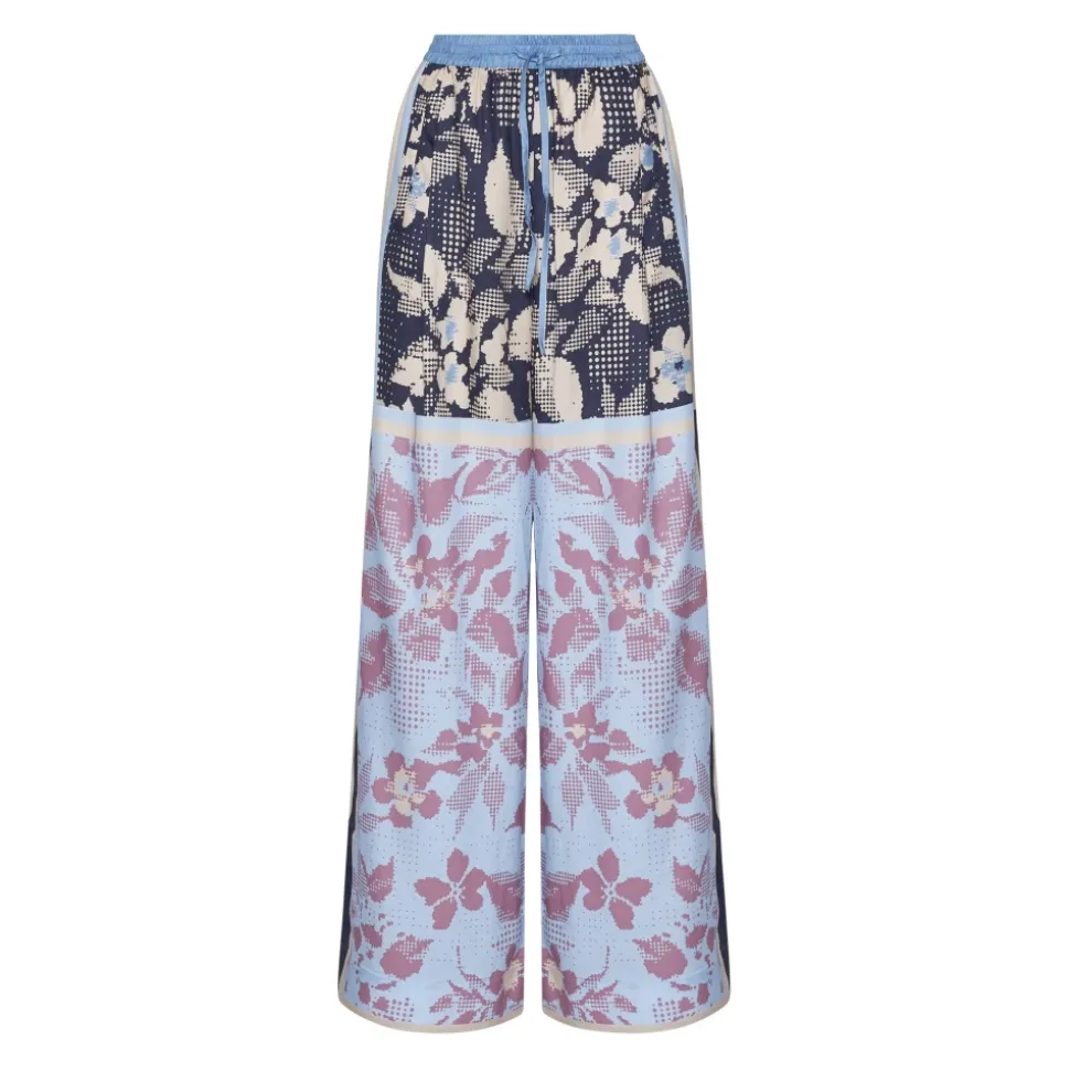 Pantalones Anchos con Motivo Decorativo