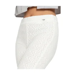 Pantalones Blancos Estampados con Cintura Elástica