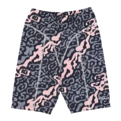 Pantalones Cortos Ciclismo Leopardo Rosa/Gris